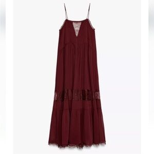 Zara | Dresses | Stylish Red Maxi Dress | Poshmark